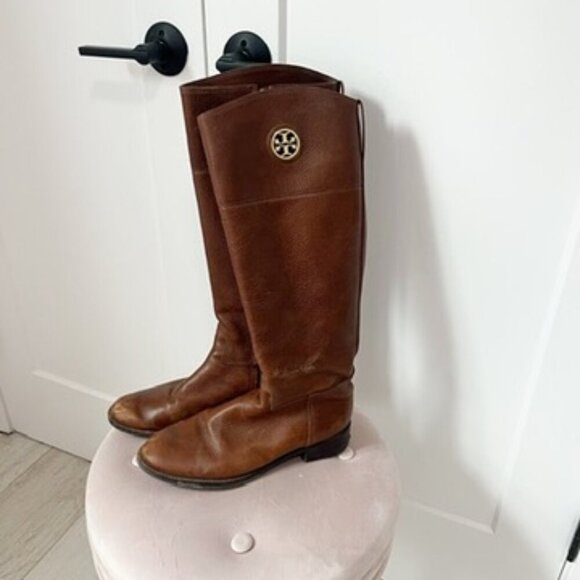 Tory Burch Shoes - Tory Burch Brown Leather Riding Boots Size 9